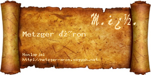 Metzger Áron névjegykártya