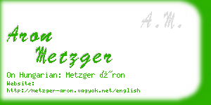 aron metzger business card